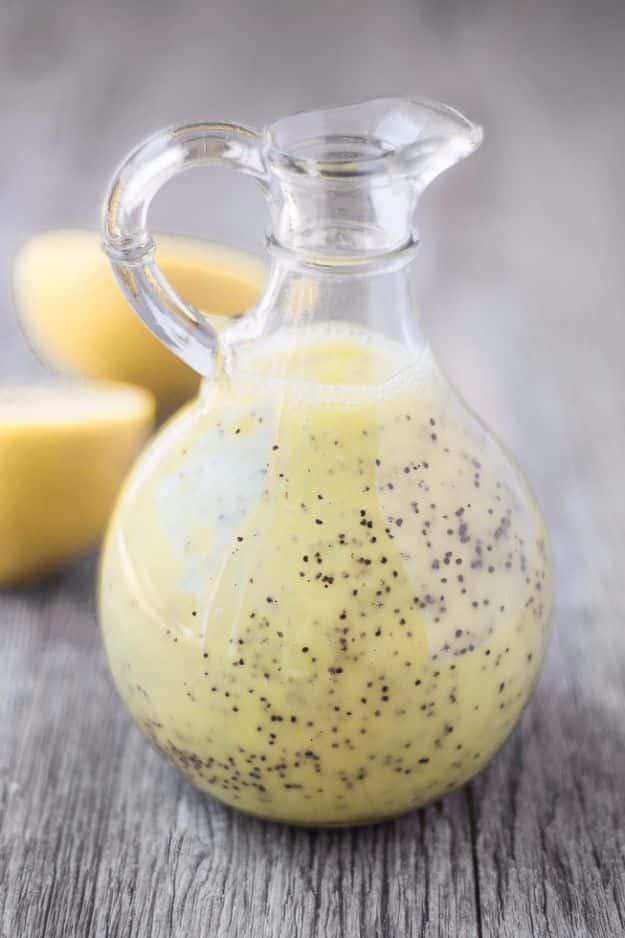 Salad Dressing Recipes - Lemon Poppy Seed Dressing - Healthy, Low Calorie and Easy Recipes for Creamy Homeade Dressings - How To Make Vinaigrette, Mango, Greek, Paleo, Balsamic, Ra