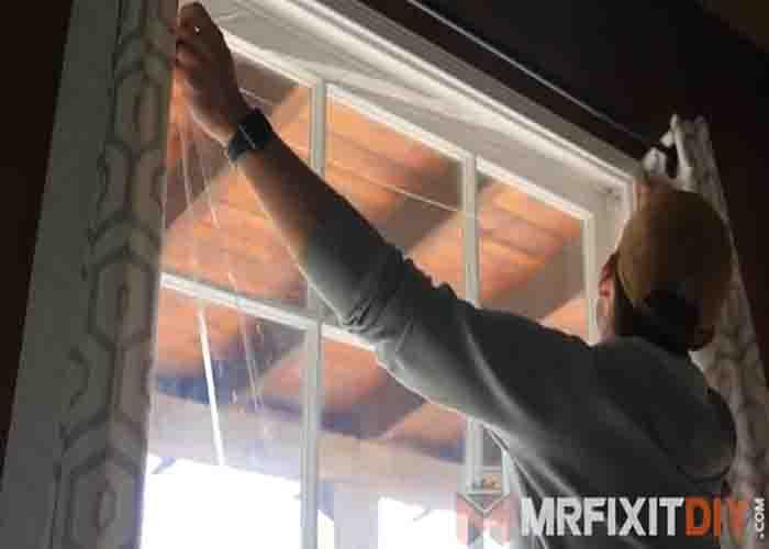 Installing plastic window insulation