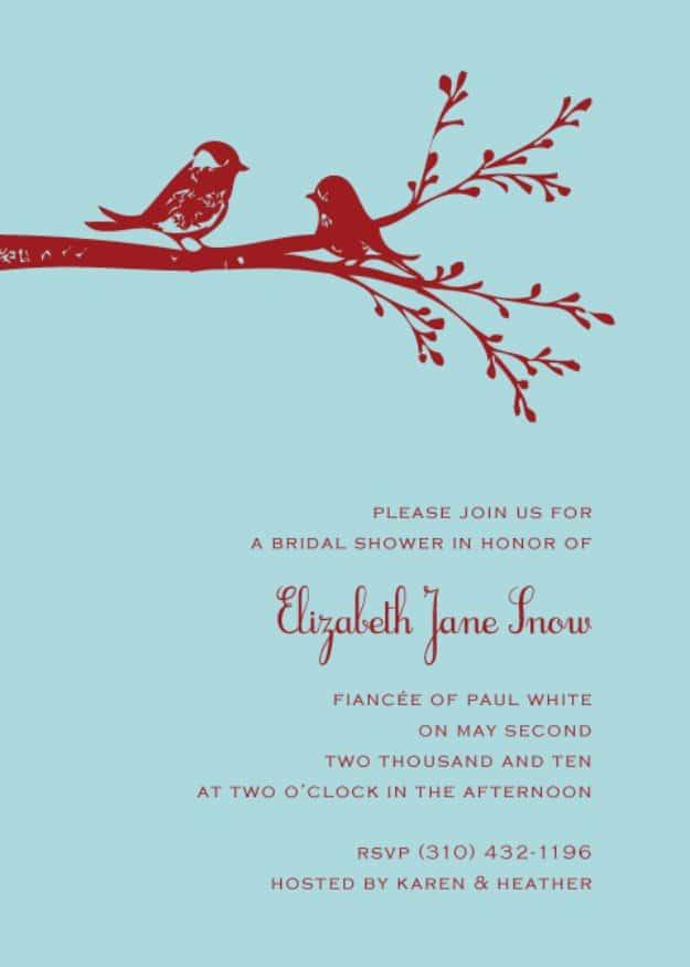 DIY Wedding Invitiations - Love Bird Wedding Invitation - Templates, Free Printables and Wording | Tutorials for Unique, Rustic, Elegant and Vintage Homemade Invites #weddinginvita