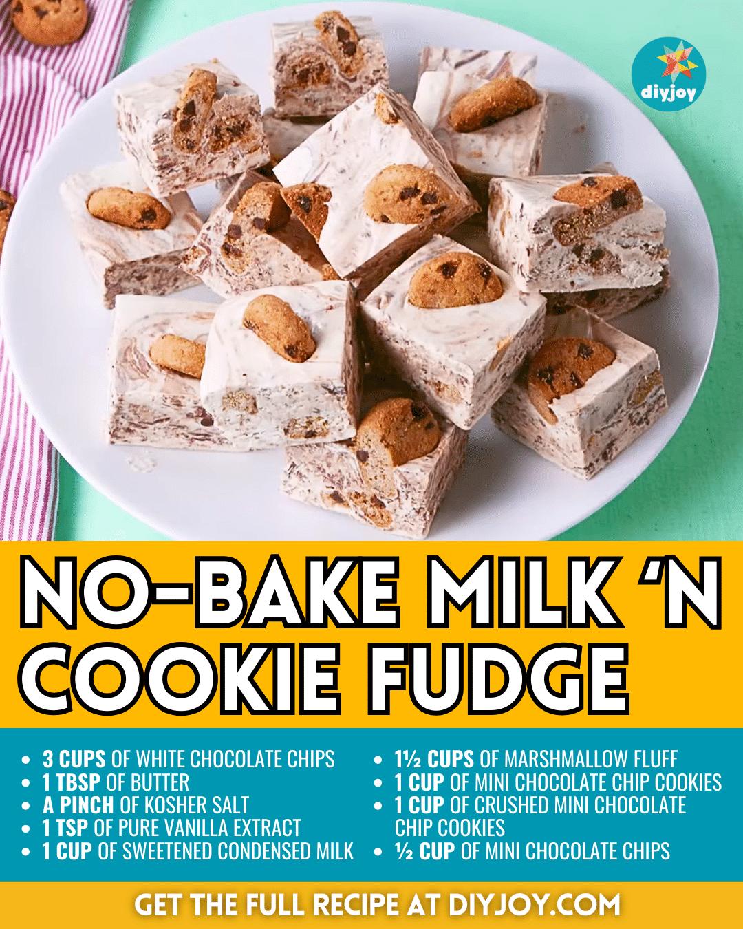Easy No-Bake Milk ‘N Cookie Fudge Recipe
