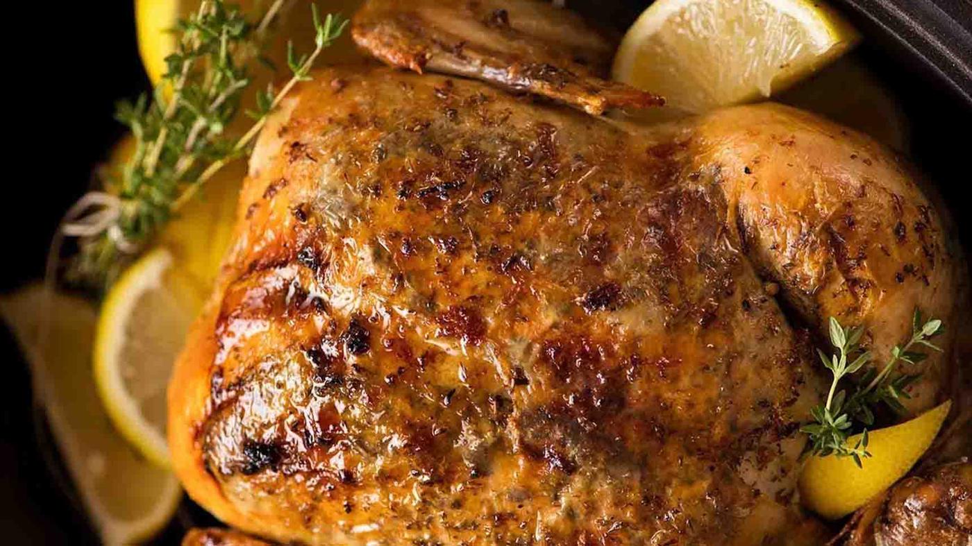Slow Cooker Lemon Garlic Roast Chicken Recipe