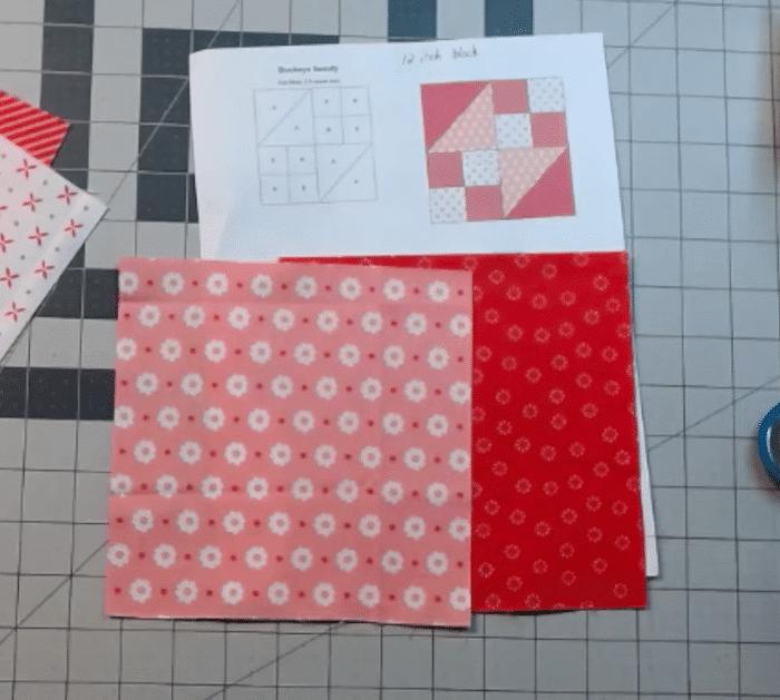 Materials for Buckeye Beauty Quilt Block