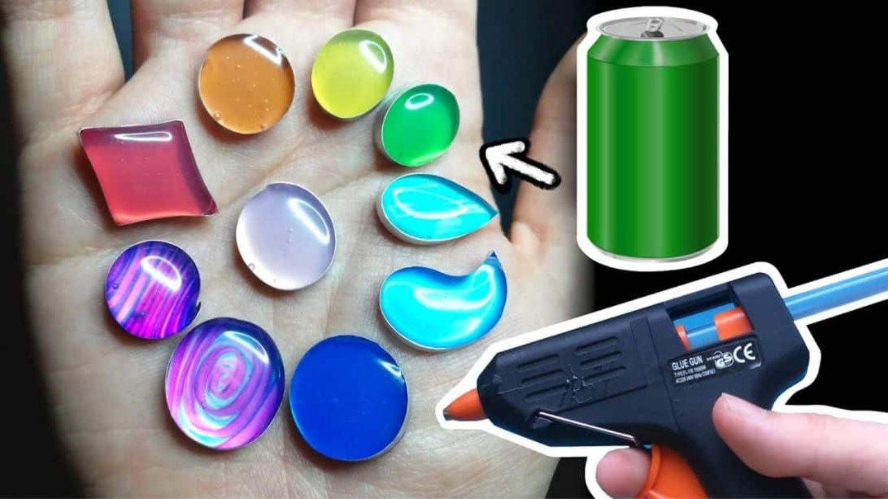 Gemstones With Hot Glue and Soda Cans