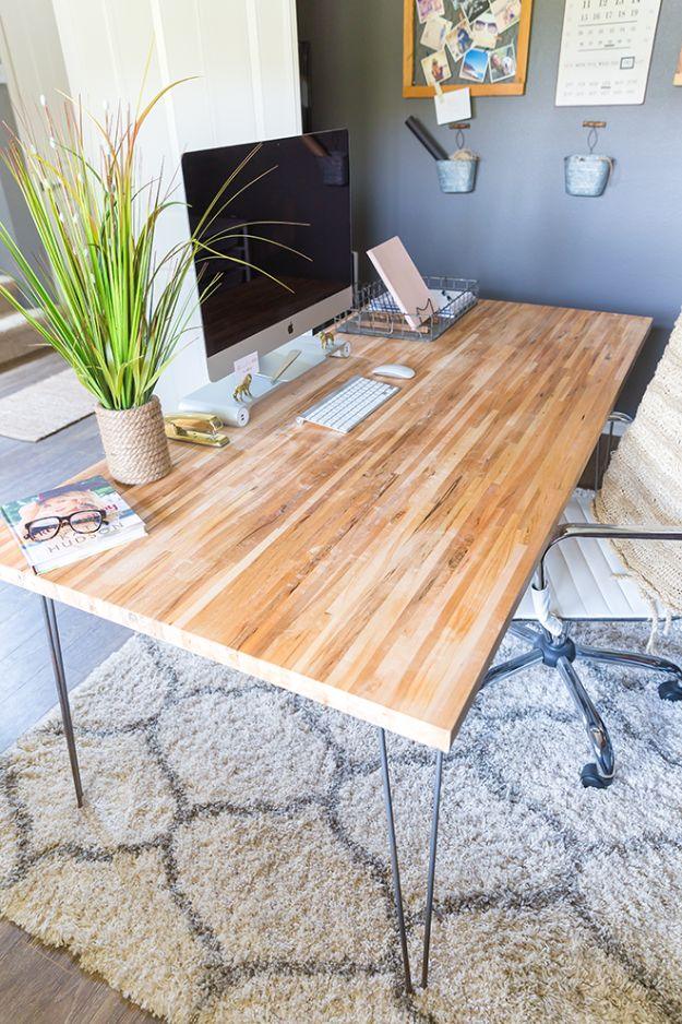 DIY Butcher Block Desk, quick enough to finish before nap time and an upgrade that feels far pricier than it was