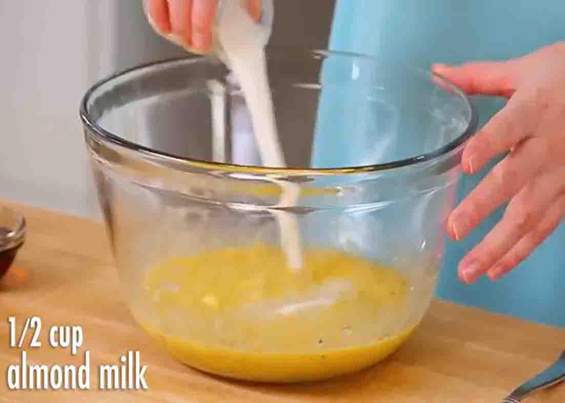 Mixing all the ingredients for the peanut butter oatmeal cups