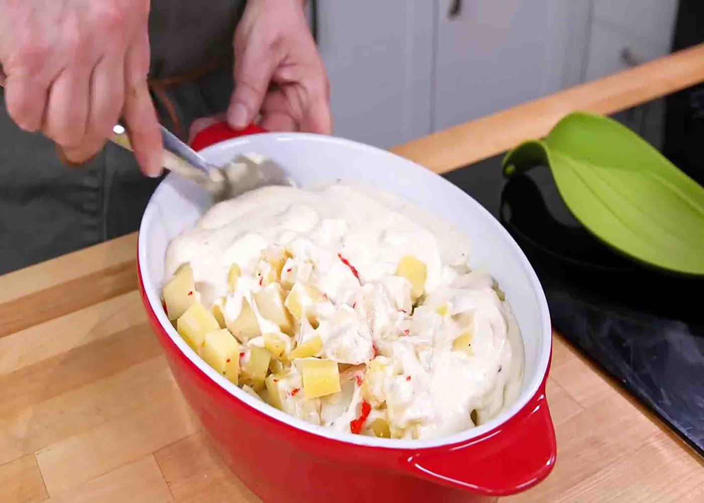 Getting ready to bake the pittsburg potatoes
