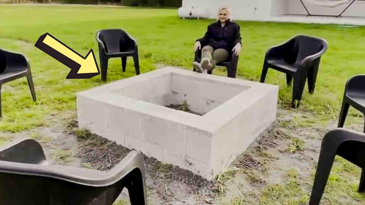 Easy DIY Square Fire Pit Using Cinder Blocks