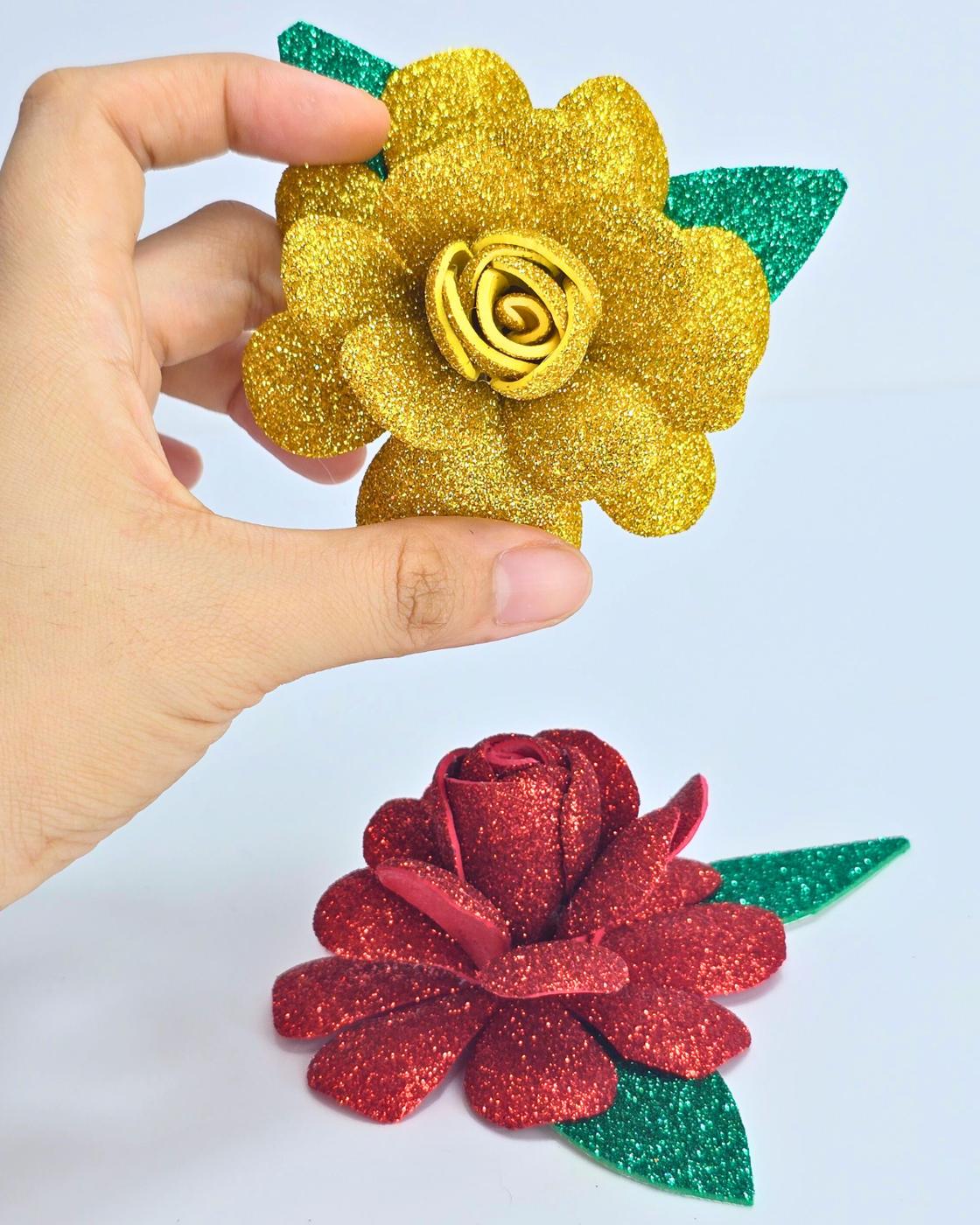 Glitter Foam Flowers — simple glitter foam flowers tutorial