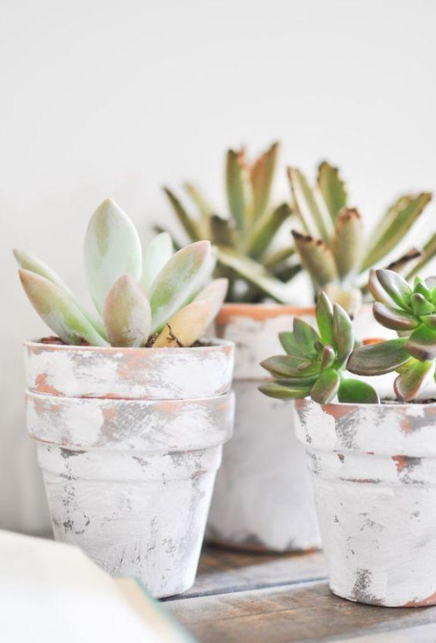 DIY Ideas for Clay Pots - DIY Coastal Terra Cotta Pots - Cute Gardening Projects Tutorials for Decorating Pots - Pretty Rustic and Farmhouse Planters for Cheap Home Decor