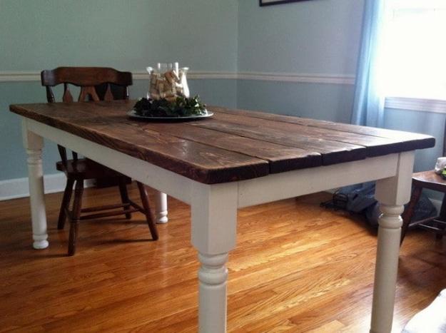 Vintage Style Dining Room Table, forgiving enough to redo without wasting materials and personality a plain space was missing