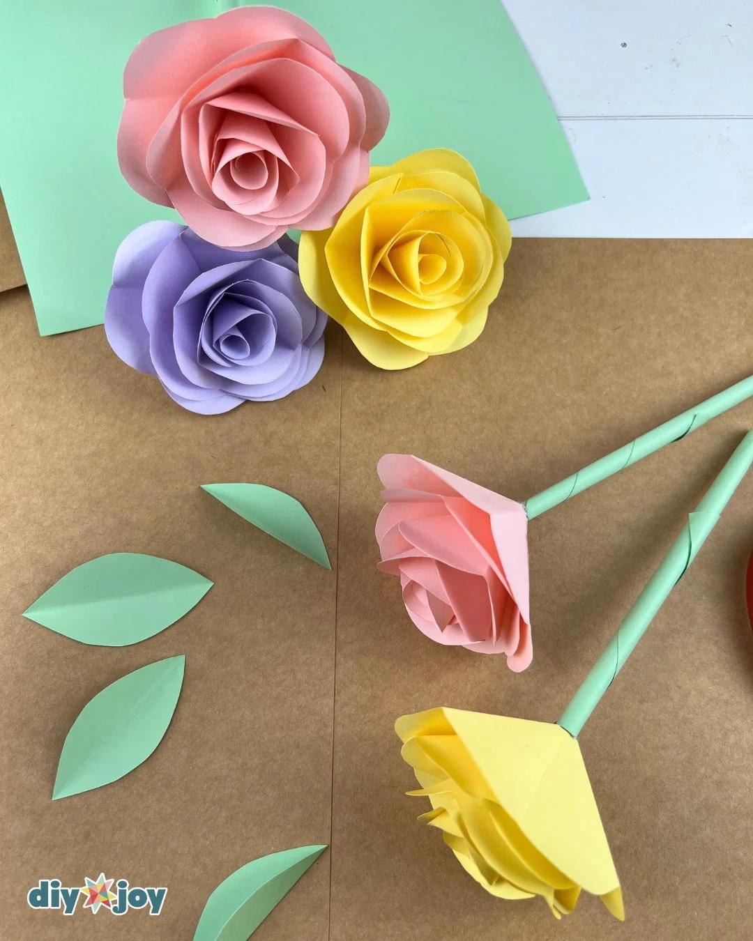 Easy Paper Rose — diy paper roses