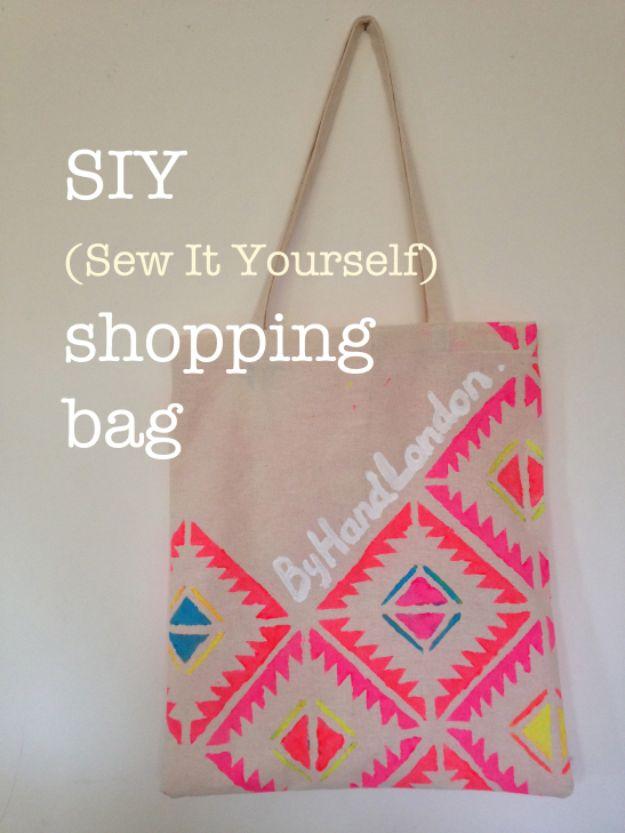 Shopping Tote DIY, gentle on the wallet and the schedule and a great fix using stuff you already have on a shelf