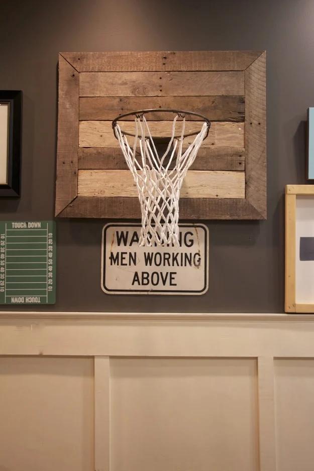 DIY Basketball Hoop, a bedroom accent idea, easy to scale up for a whole batch and a keepsake worth handing down