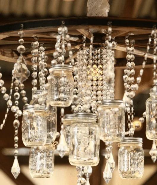Country Chic Mason Jar Chandelier, a fresh take on a classic idea and a fun project the whole family can help with