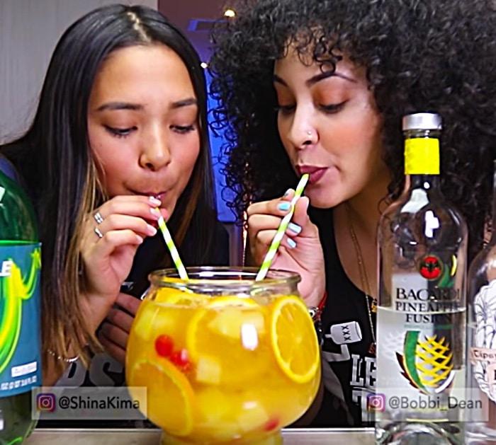 Make a sparkling pineapple rum punch this New Year's Eve