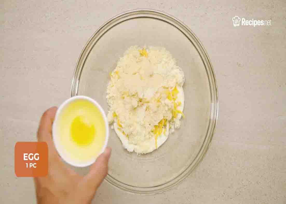 Combining all the ingredients for the shrimp casserole recipe