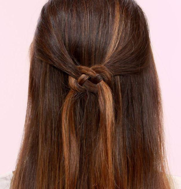 Holiday Hairstyles - Infinity Knot - Cute DIY Hair Styles for Christmas and New Years Eve, Special Occasion - Updos, Braids, Buns, Ponytails, Half Up Half Down Looks #hairstyles