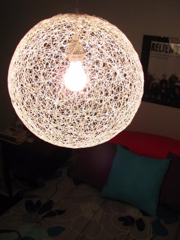 DIY String Chandelier, a creative DIY chandelier worth making for the home and a favorite pick from this roundup