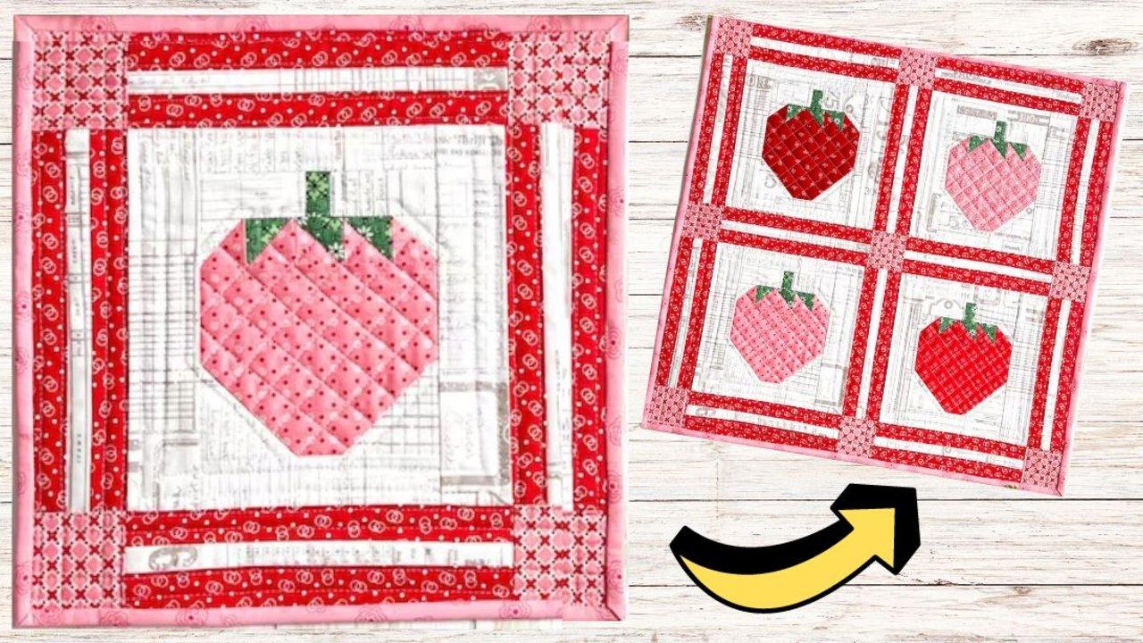 How to Make a Cute Strawberry Quilt Block