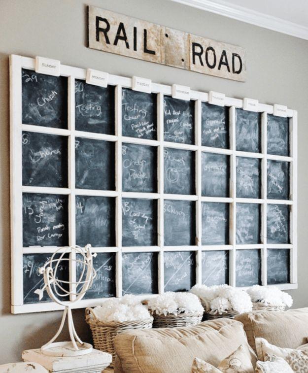 Upcycled Giant Wall Calendar, an easy weekend project for the home office and a fun printable idea for planning out the month