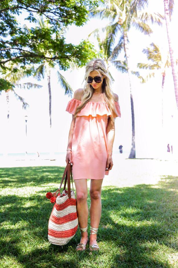 DIY Dresses to Sew for Summer - Coral Off The Sleeve Summer Dress - Best Free Patterns For Dress Ideas - Easy and Cheap Clothes to Make for Women and Teens - Step by Step Sewing Pr