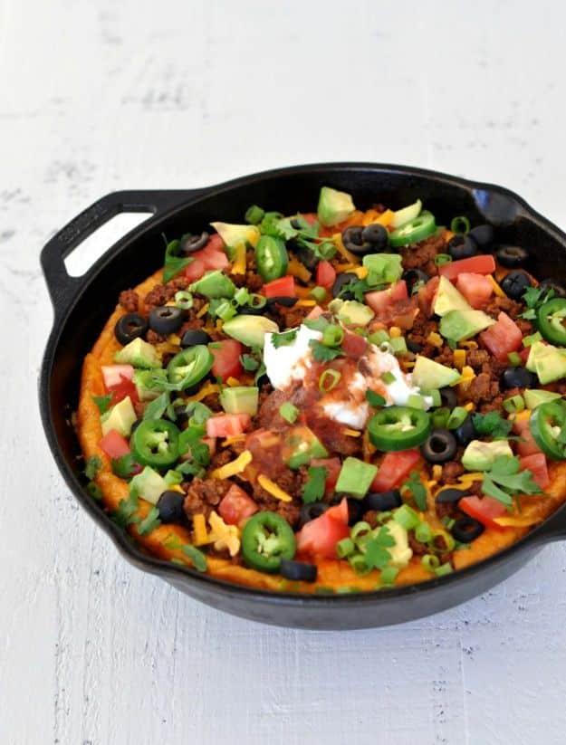 Keto Breakfast Recipes - Keto Taco Breakfast Skillet - Low Carb Breakfasts and Morning Meals for the Ketogenic Diet - Low Carbohydrate Foods on the Go - Easy Crockpot Recipes and C