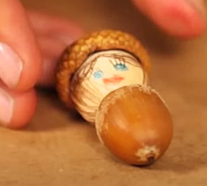 DIY Acorn Art - Fall Art Project - Miniature Fall Scene Ideas