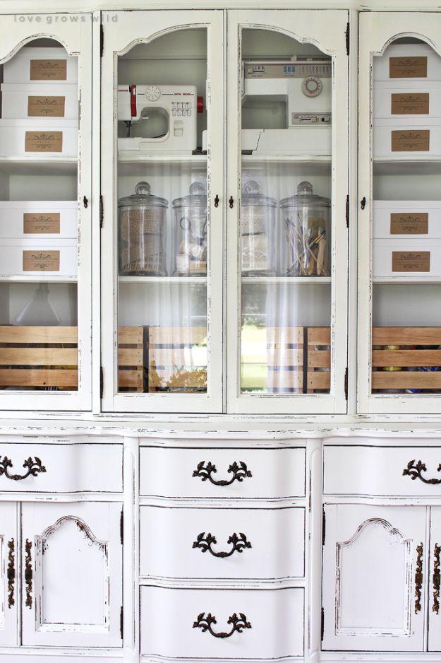 Storage Hutch Makeover, a budget friendly craft room idea worth trying and a fun make worth trying with the kids