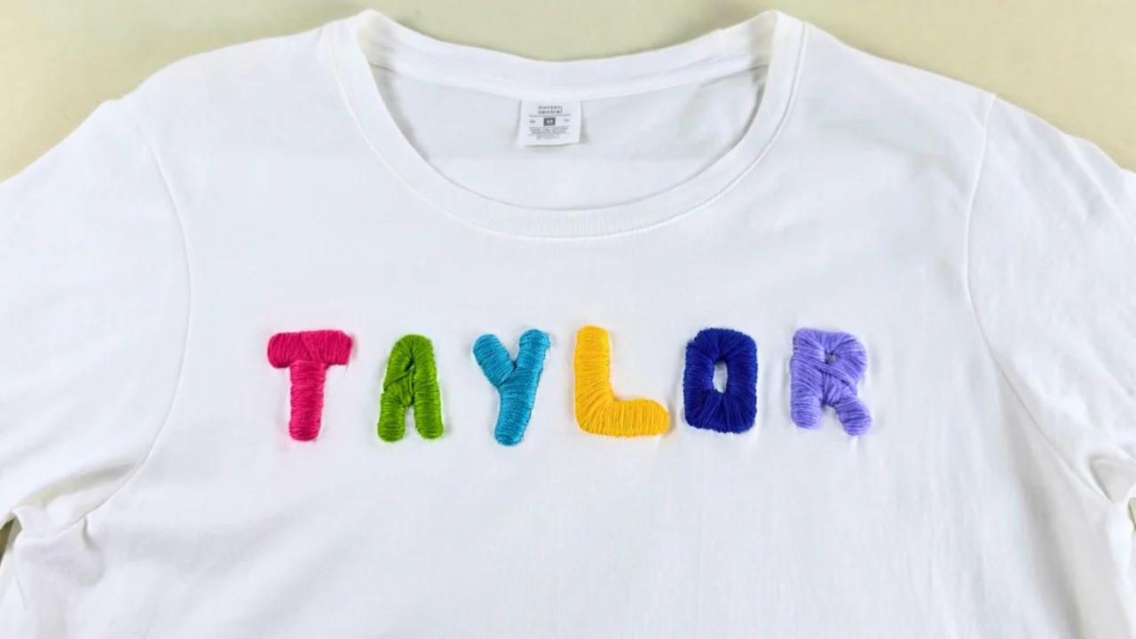 Easy T-Shirt Name Embroidery Hack — easy step-by-step DIY tutorial.