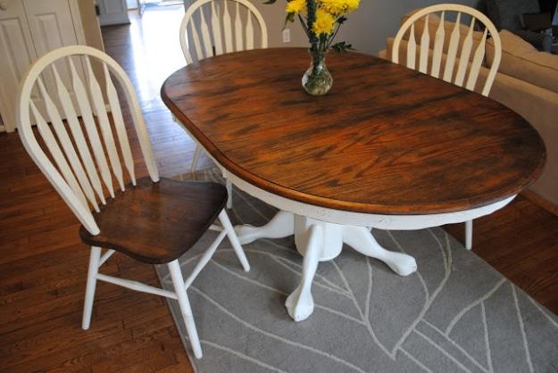 Shabby Chic Refinished Dining Set, quick to set up on a rainy afternoon and personality a plain space was missing