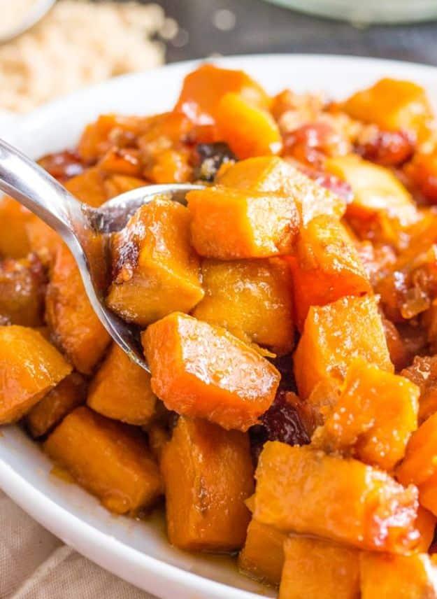 Sweet Potato Recipes - Brown Sugar Bacon Roasted Sweet Potatoes - Easy Recipe Ideas for Sweet Potatoes in the Crockpot, Casserole Dishes, Baked, Mashed, Candied and Roastedd - Heal