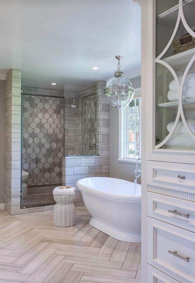 DIY Tile Ideas - High-Rise Palace Ivory Shower Tile Idea - Creative Crafts for Bathroom, Kitchen, Living Room, and Fireplace - Awesome Shower and Bathtub Ideas - Fun and Easy Home