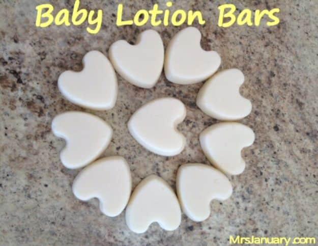Homemade Baby Lotion, budget friendly using stuff already sitting in a bin and a detail guests always ask about