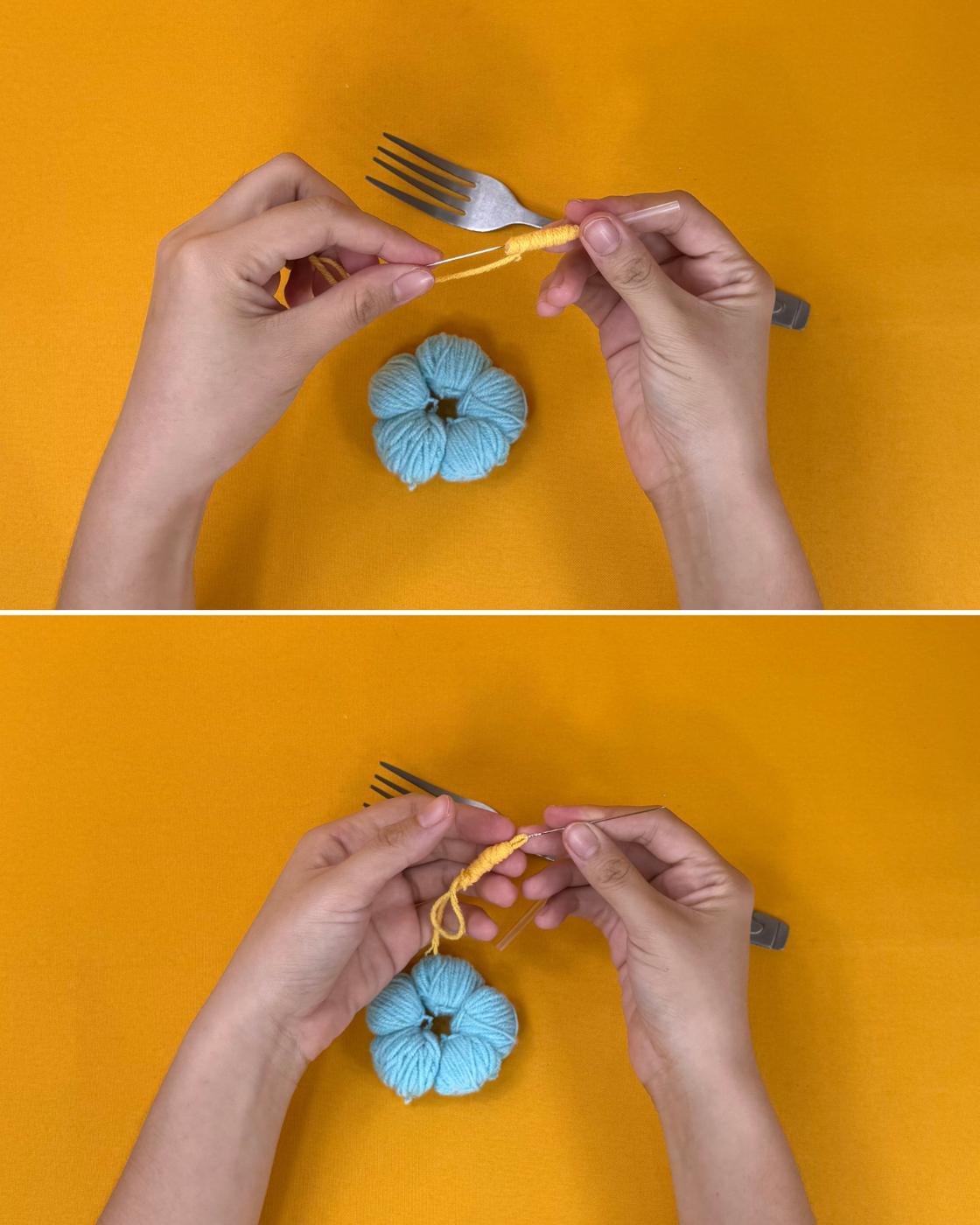 Easy Flowers Using Yarn — how to make diy yarn flowers