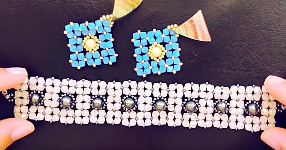 DIY Beaded Bicone Bracelet Gift