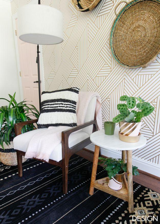 Bold and Fearless Wallpaper, one of the best wallpaper tips on this list and a creative way to reuse what you already have