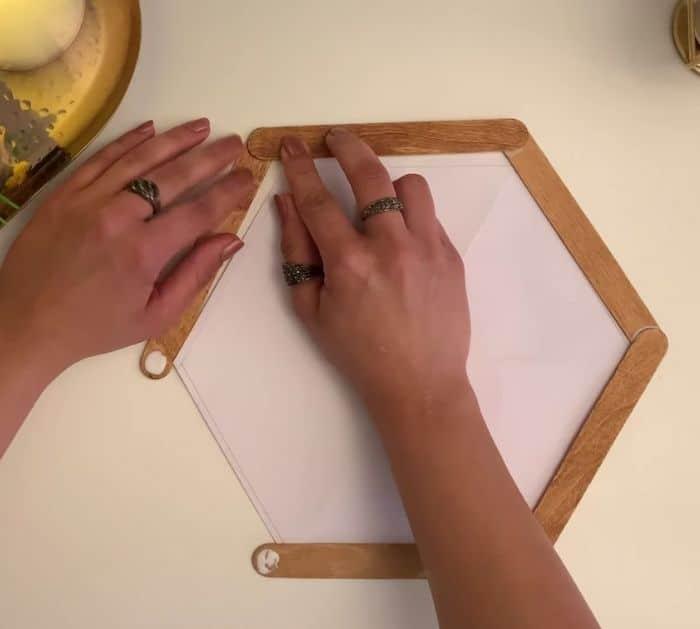 Easy To Make DIY Hexagon Shelves Using Popsicle Sticks