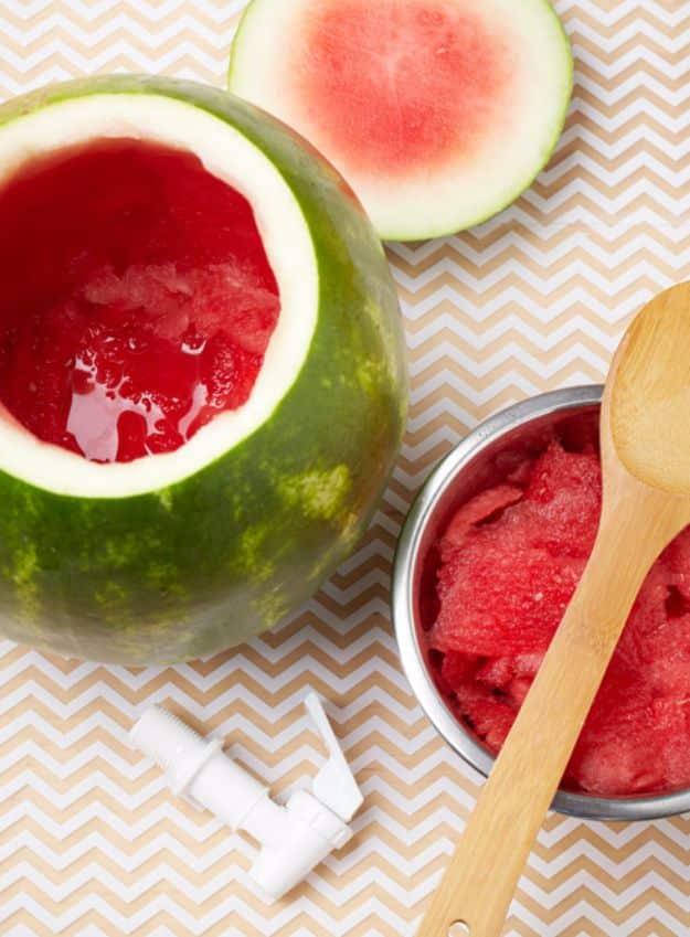 Watermelon Drink Dispenser, a warm weather trick, no special tools needed to pull this together and the fix worth remembering