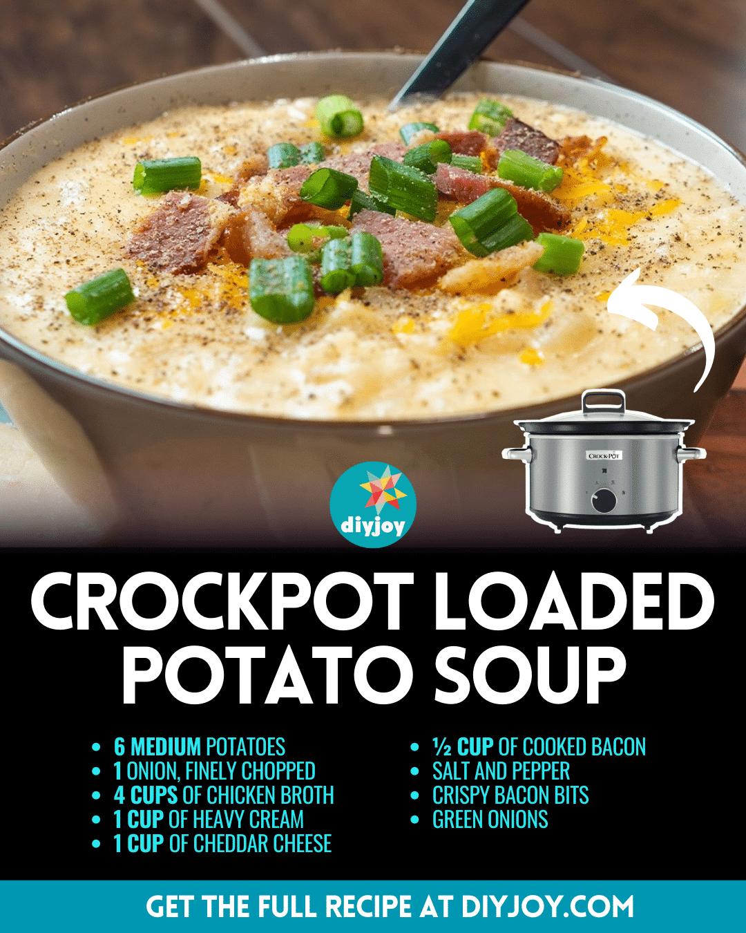 Easy Crockpot Loaded Potato Soup Recipe