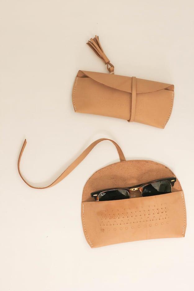 Leather Sunglasses Case DIY, a simple upgrade almost anyone can try and a creative way to reuse what you already have