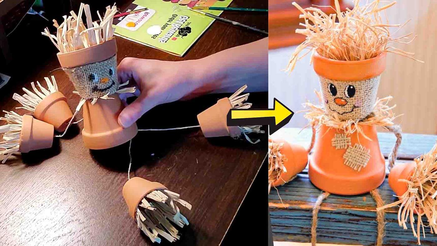 Terracotta Pot Scarecrow Tutorial