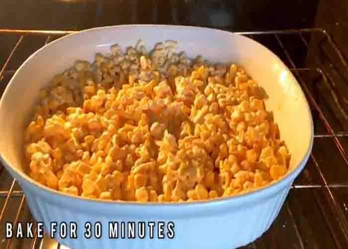 Baking the mexican street corn casserole