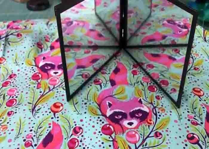 Using magnetic mirrors on quilting