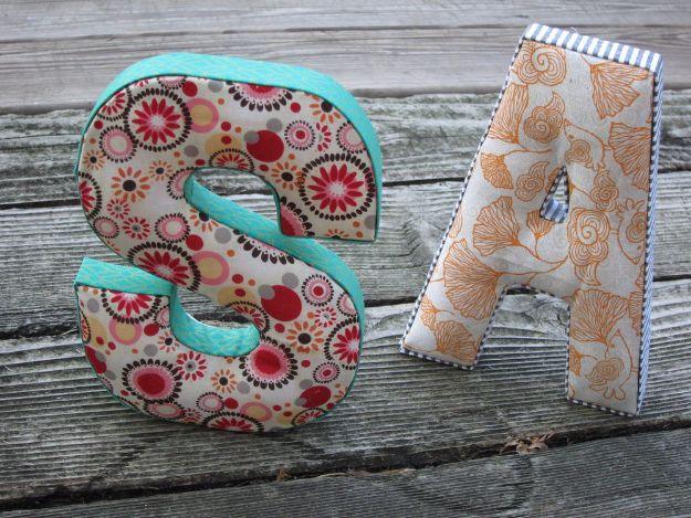 DIY Fabric Letters, simple enough for a first attempt at the technique and a centerpiece that gets noticed first