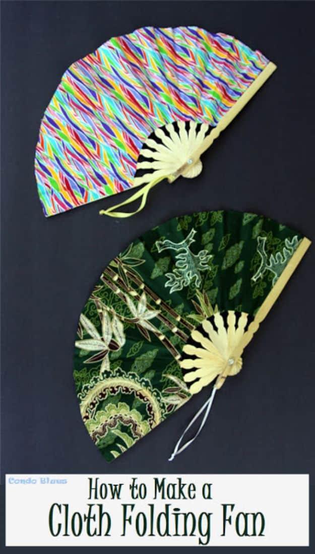 Easy Sewing Projects To Sew For Gifts - Make a Folding Cloth Fan - Simple Sewing Tutorials and Free Patterns for Making Christmas and Birthday Presents - Cheap Ideas to Make and Se