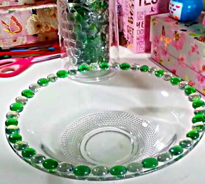 Make a birdbath from a bowl and a candle holder from the thrift store