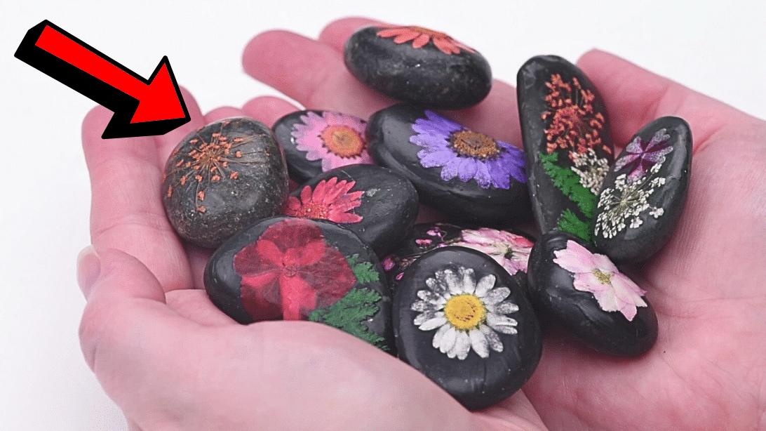 Easy DIY Pressed Flower Rocks