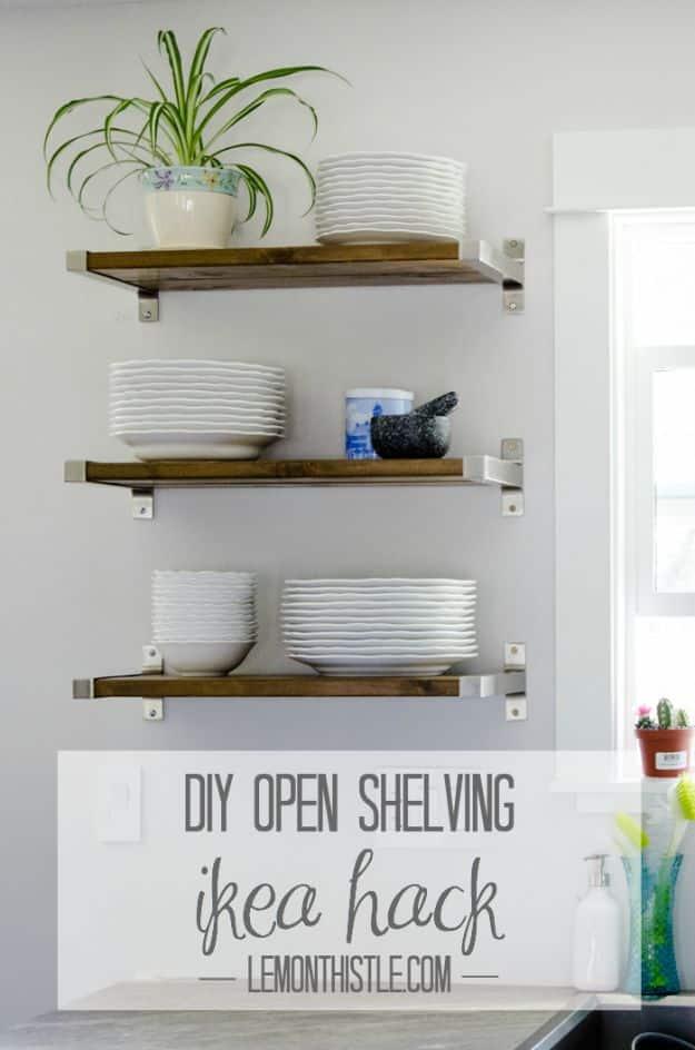 DIY Open Shelving IKEA Hack, a simple hack using tools most people already own and a favorite pick from this roundup