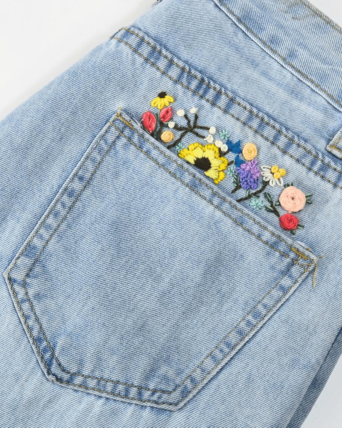 Floral Embroidery For Jean Pockets — cute back pocket embroidery ideas