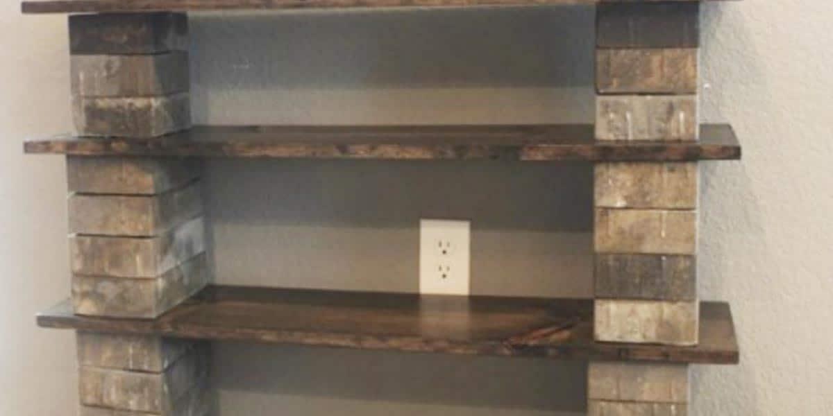 He Makes An Amazing Shelf Out Of Wood And Cinder Blocks (Watch!)